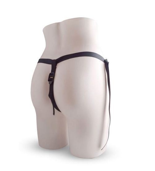 Fialový silikonový strap-on pro ženy