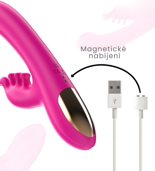 Růžový králíček s rotující kuličkou