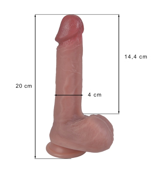 Realistické silikonové 20 cm dildo