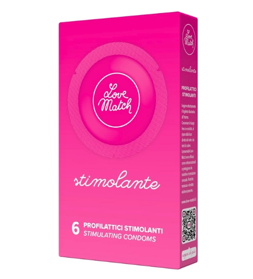 Diskrétní kondomy se stimulací, 6 ks