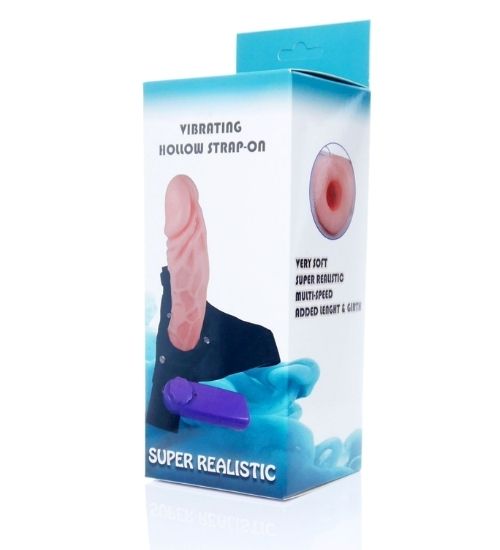 Realistický měkký strap-on s vibracemi