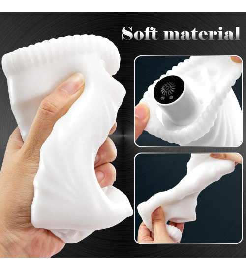 Měkký masturbátor s výstupky a vibracemi