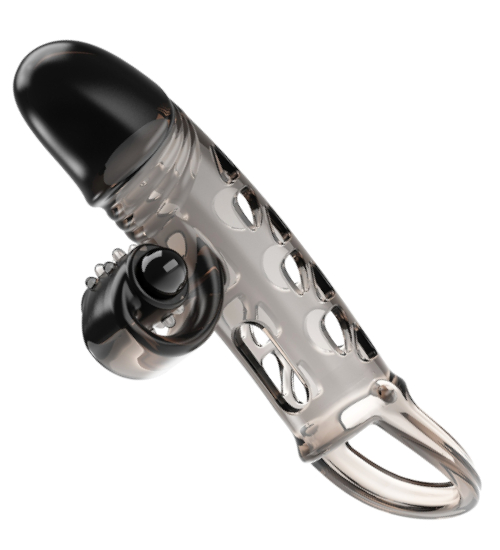 Černý nástavec se stimulátorem klitorisu