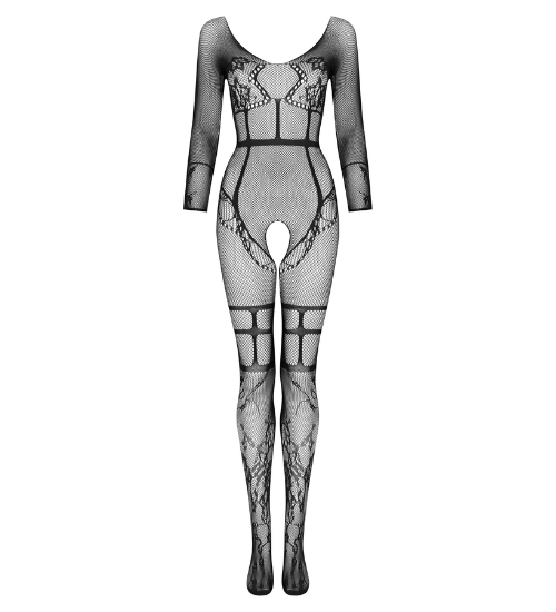 Černé bodystocking s dlouhým rukávem