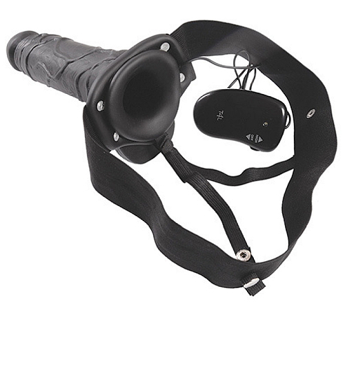 Černá penisová protéza s vibracemi - Real Rapture - 16,8 cm