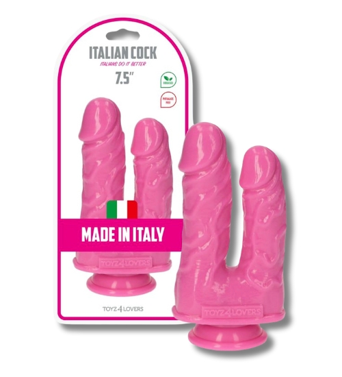 Dvojité realistické dildo růžové