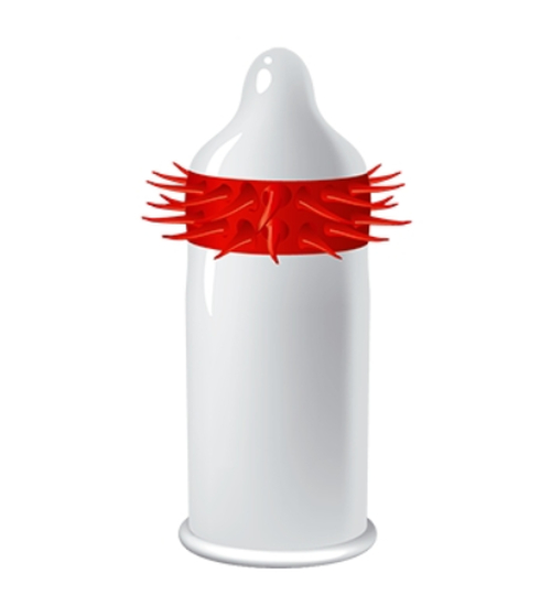 Egzo Hot Red čepice na penis s hroty