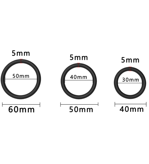 Sada 3 silikonových erekčních kroužků