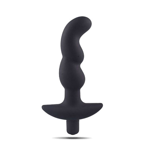 Černý silikonový anální vibrátor