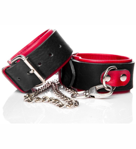 Kožená pouta s řetězem - pro ni