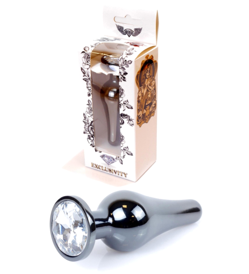 Černý anální kolík s diamantem