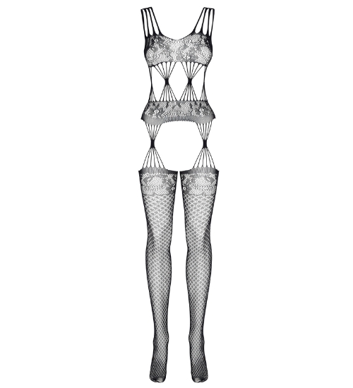 Černé bodystocking s pavučinkami