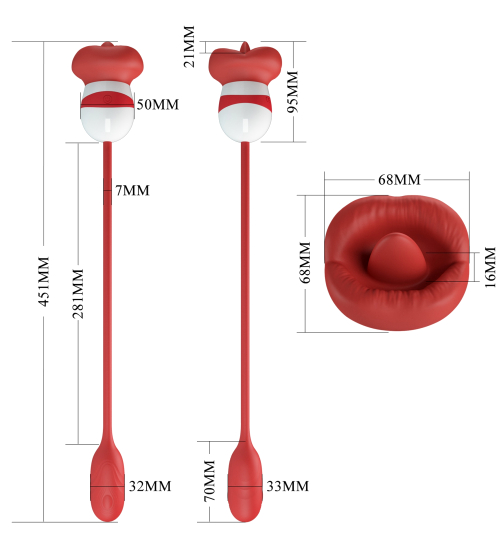 Stimulátor 2 v 1 s jazykem a kuličkou pro potěšení