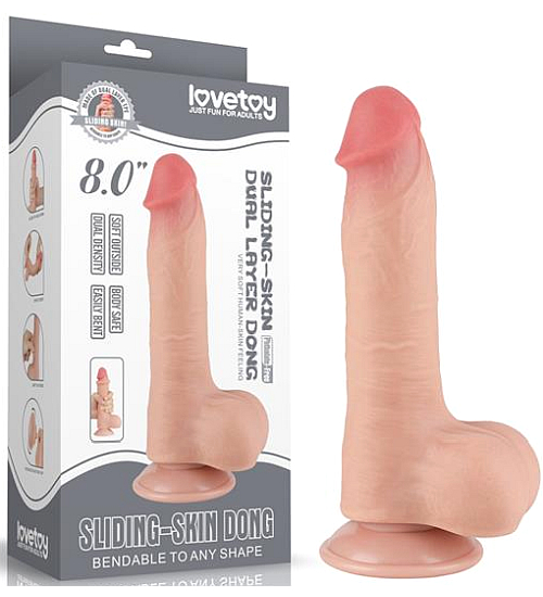 Dildo s varlaty a posuvnou kůží