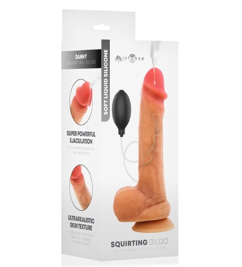 Realistické silikonové dildo s funkcí ejakulace 20,5 cm