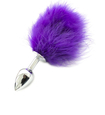 Stříbrný anální kolík s fialovou bambulí
