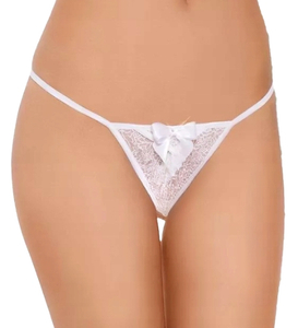 Bílá sexy tanga s rozparkem