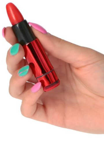 Vibrátor s červenou rtěnkou