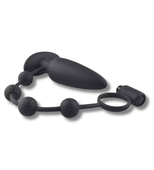 Vibrační anální kolík s kroužkem