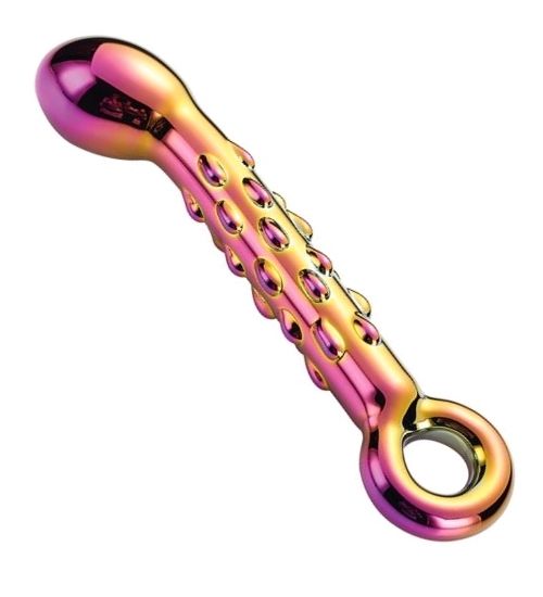 Barevné skleněné dildo s výstupky