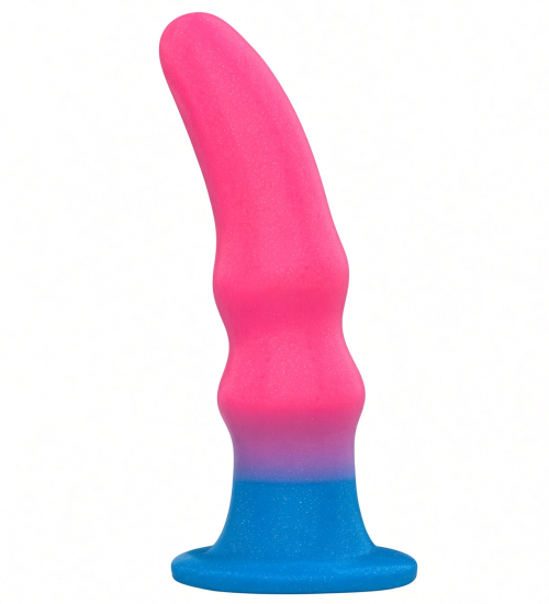 Růžovo-modré anální dildo se třpytkami Mythology