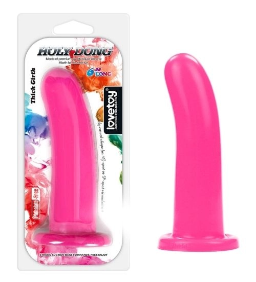 Růžové silikonové dildo s plochou základnou