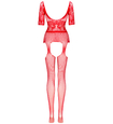 Courtney red S/L -bodystocking