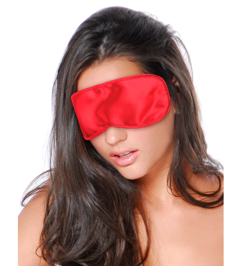 Červená saténová maska ​​na oči