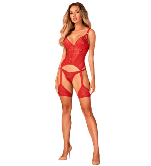 Červený krajkový korzet