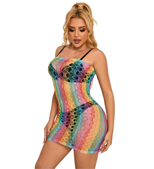 Duhové prolamované šaty