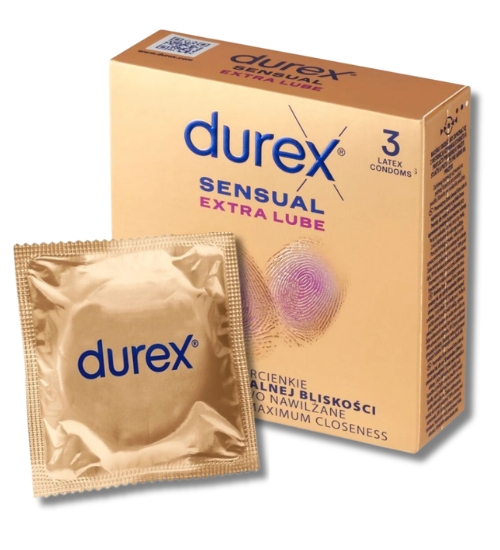 Ultratenké Durex Sensual Extra Lube 3 ks