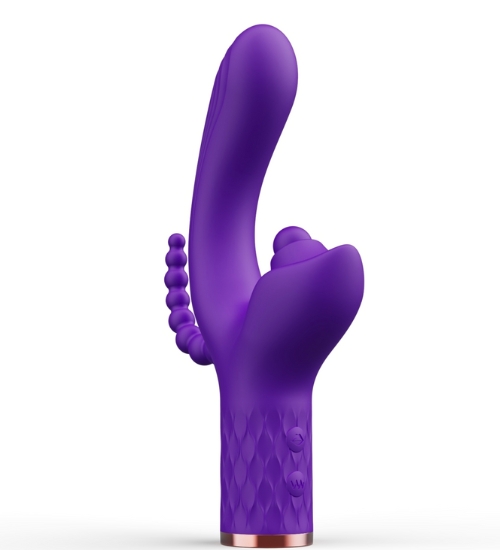 Fialový vibrátor s trojitým uspokojením