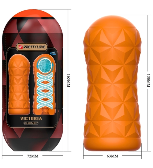 Oranžový masturbátor s kuličkou 360