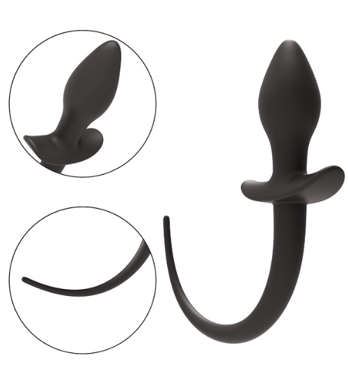 Černý anální kolík s ocasem