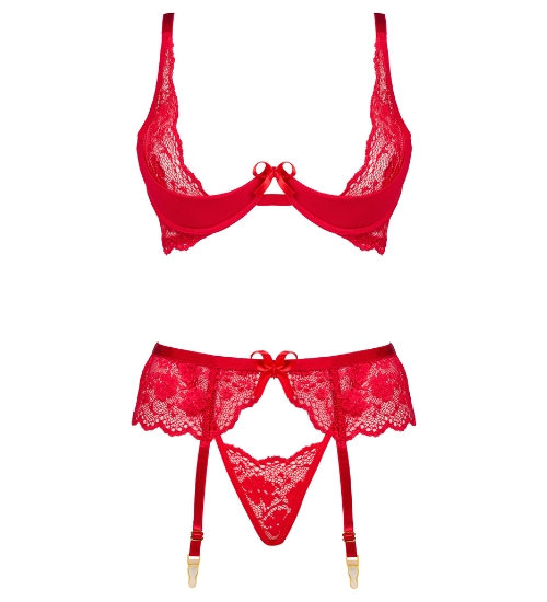 Červená sada s mašlemi Rose