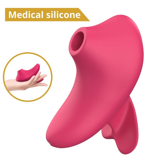 Červený stimulátor klitorisu s 10 režimy