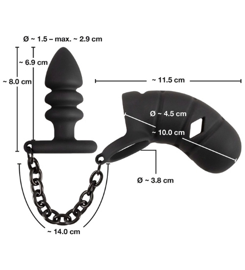 Klec na penis s análním kolíkem