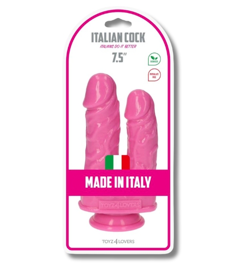 Dvojité realistické dildo růžové