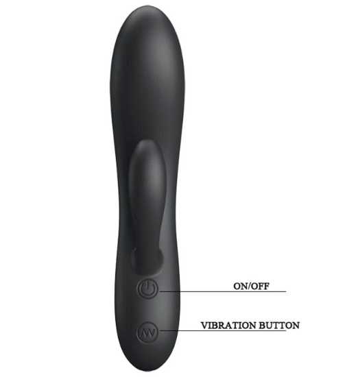 Černý kompaktní vibrátor králíček