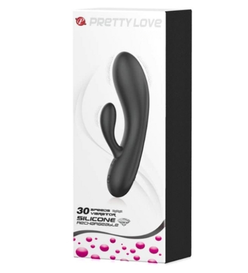 Černý kompaktní vibrátor králíček