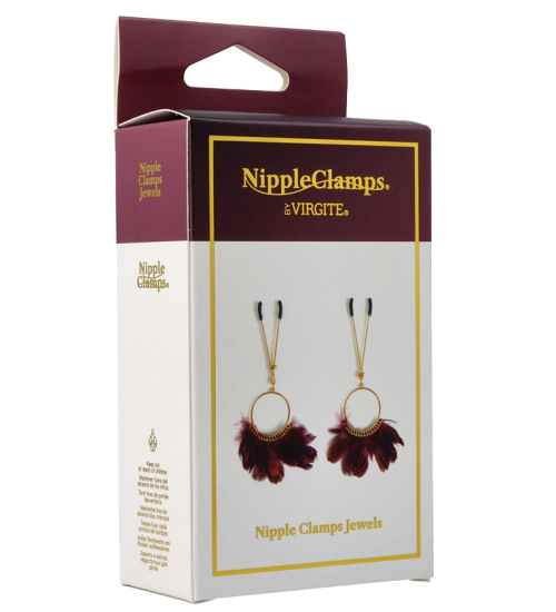 Svorky na bradavky s peřím