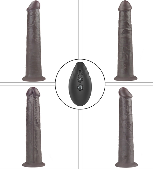 Tmavé dildo s bezdrátovým dálkovým ovládáním