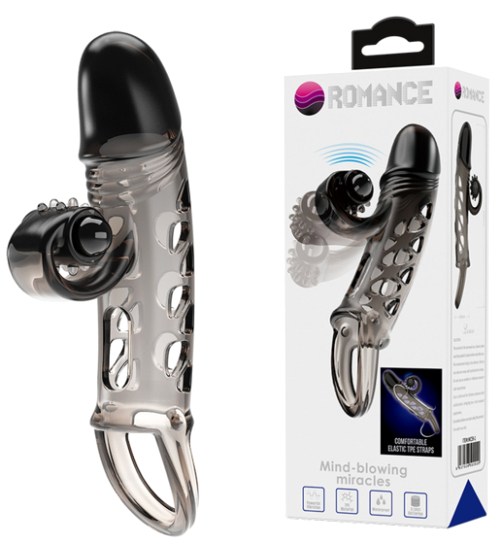 Černý nástavec se stimulátorem klitorisu