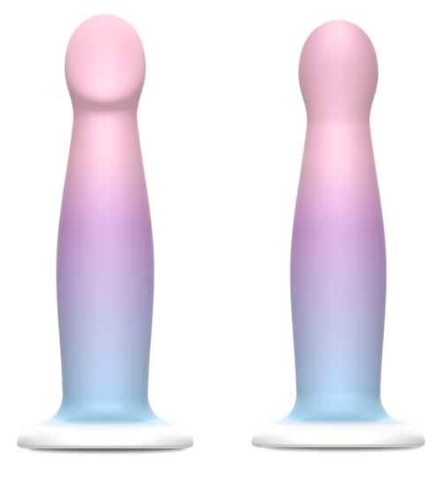 Modro-růžové silikonové dildo Mythology