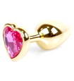 Zlatá zátka s růžovým srdcem