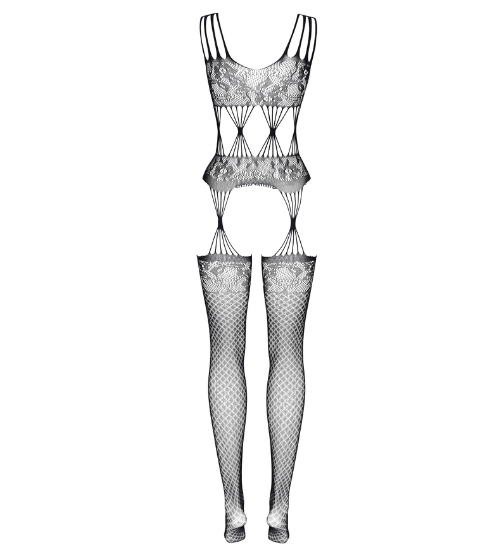 Černé bodystocking s pavučinkami