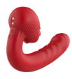 Červený vibrátor na bod G s jazýčkem