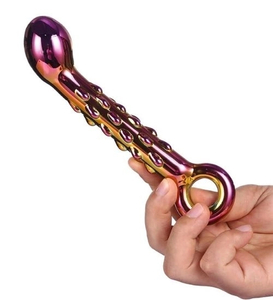 Barevné skleněné dildo s výstupky
