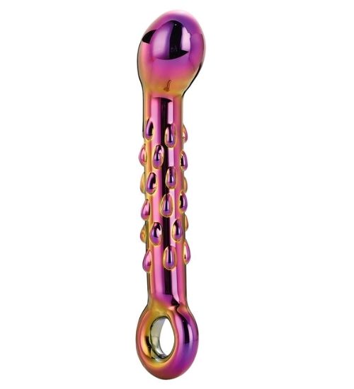 Barevné skleněné dildo s výstupky
