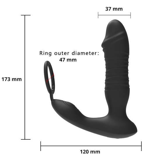 Masážní přístroj na prostatu s vratným pohybem ovládaný telefonem